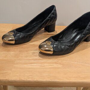 Tory Burch Kaitlin Quilted Leather Wedge Heels-Size 6.5